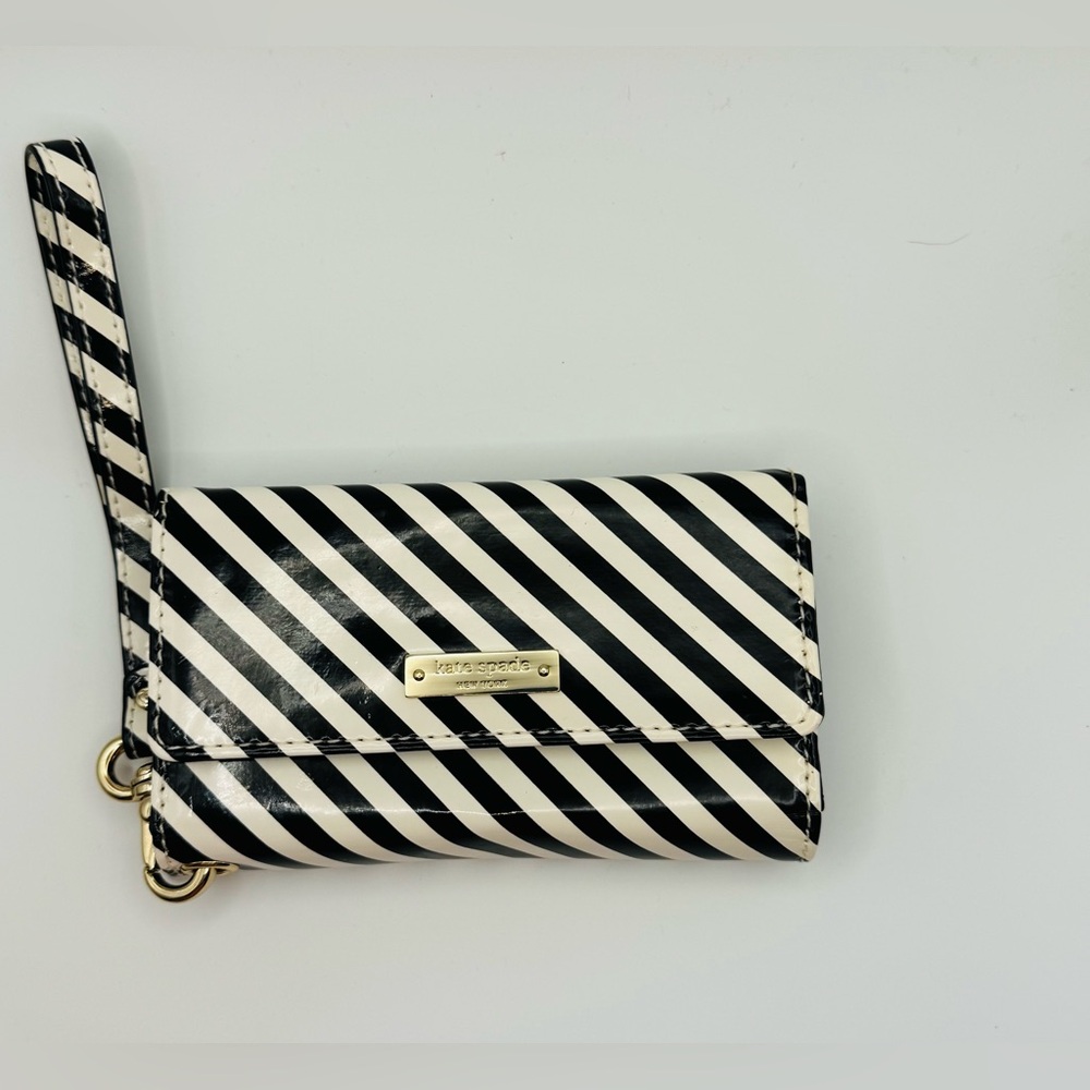 Kate Spade Wristlet Black & White Stripe Kate Spade Wristlet Wallet Clutch